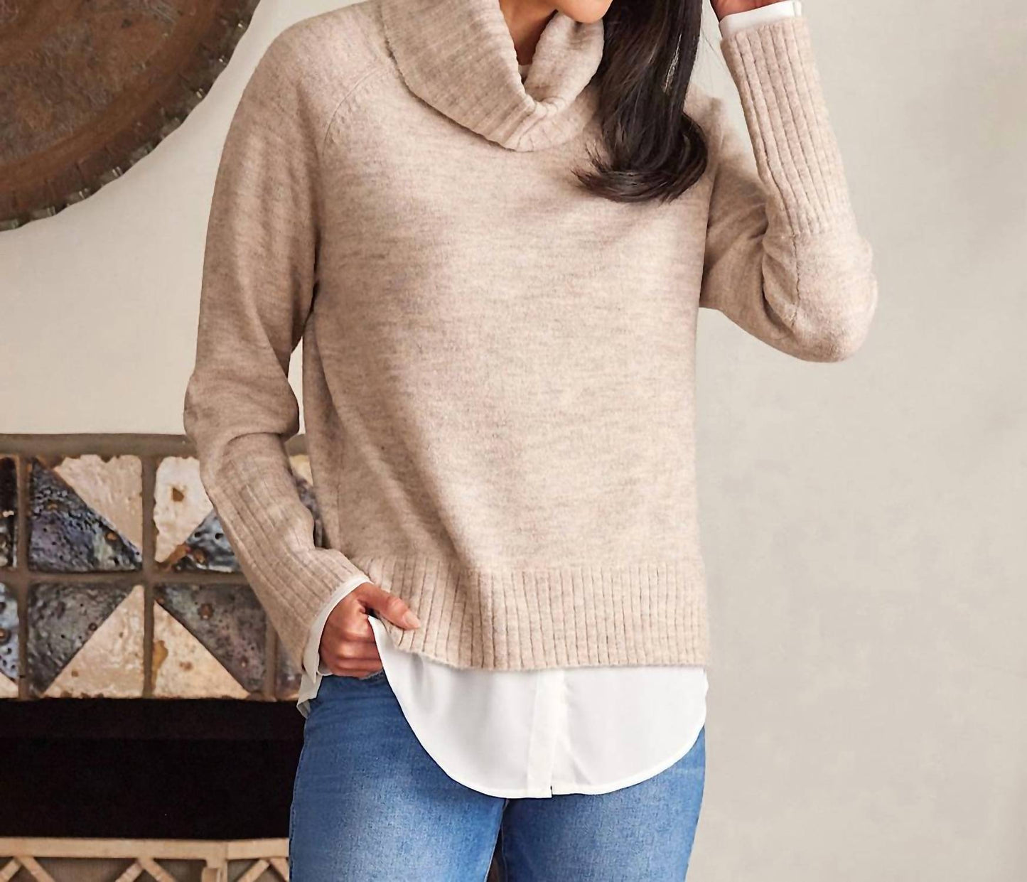 Karen Kane - Layered Turtleneck Sweater