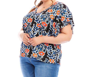 Karen Kane - Flutter Sleeve V-neck Top - Plus