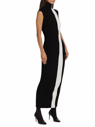Nonchalant Label - Estella Rib Knit Striped Sleeveless Column Maxi Dress