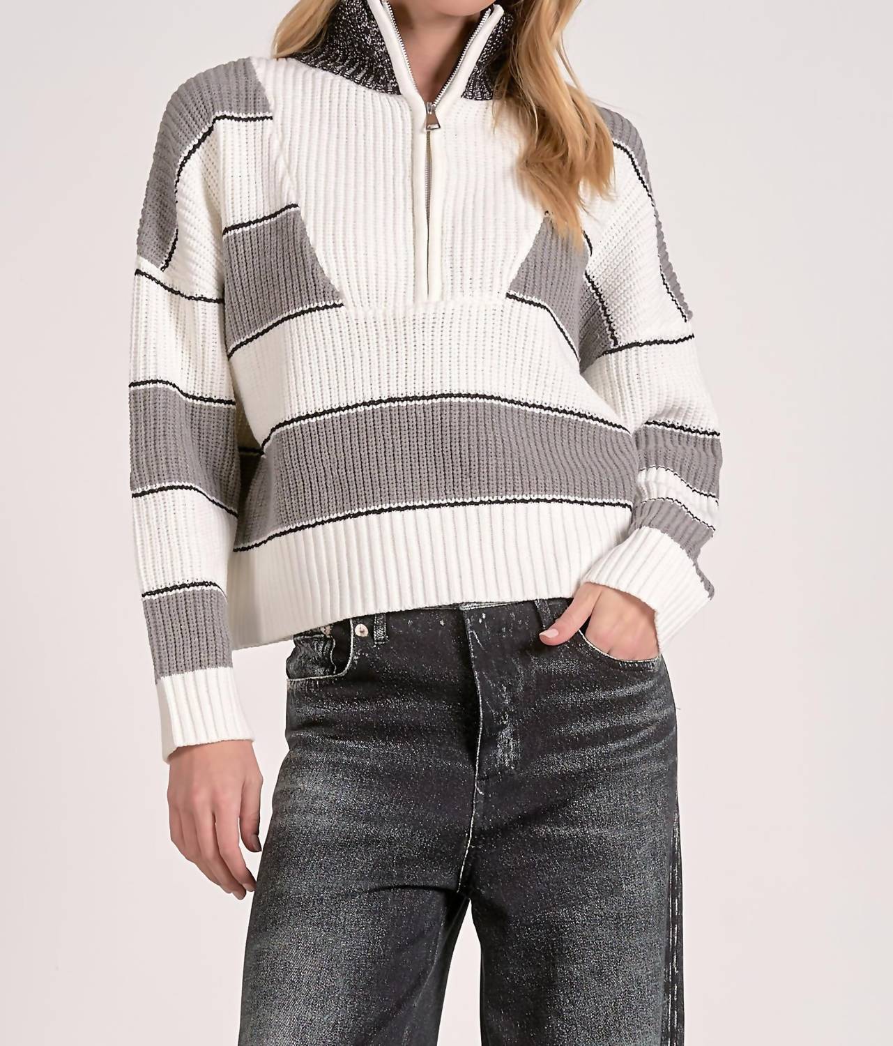Elan - Sloane High Collar Sweater