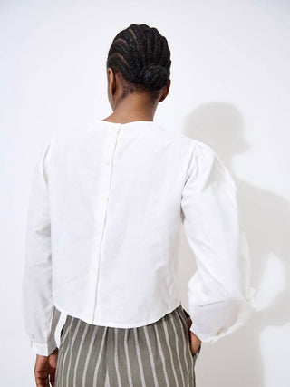 Apricot - Lace Panel Embroidered Top