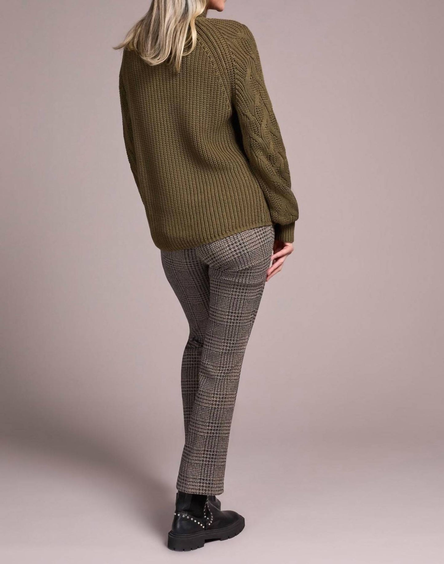 Tribal - Cable Knit Mock Neck Sweater