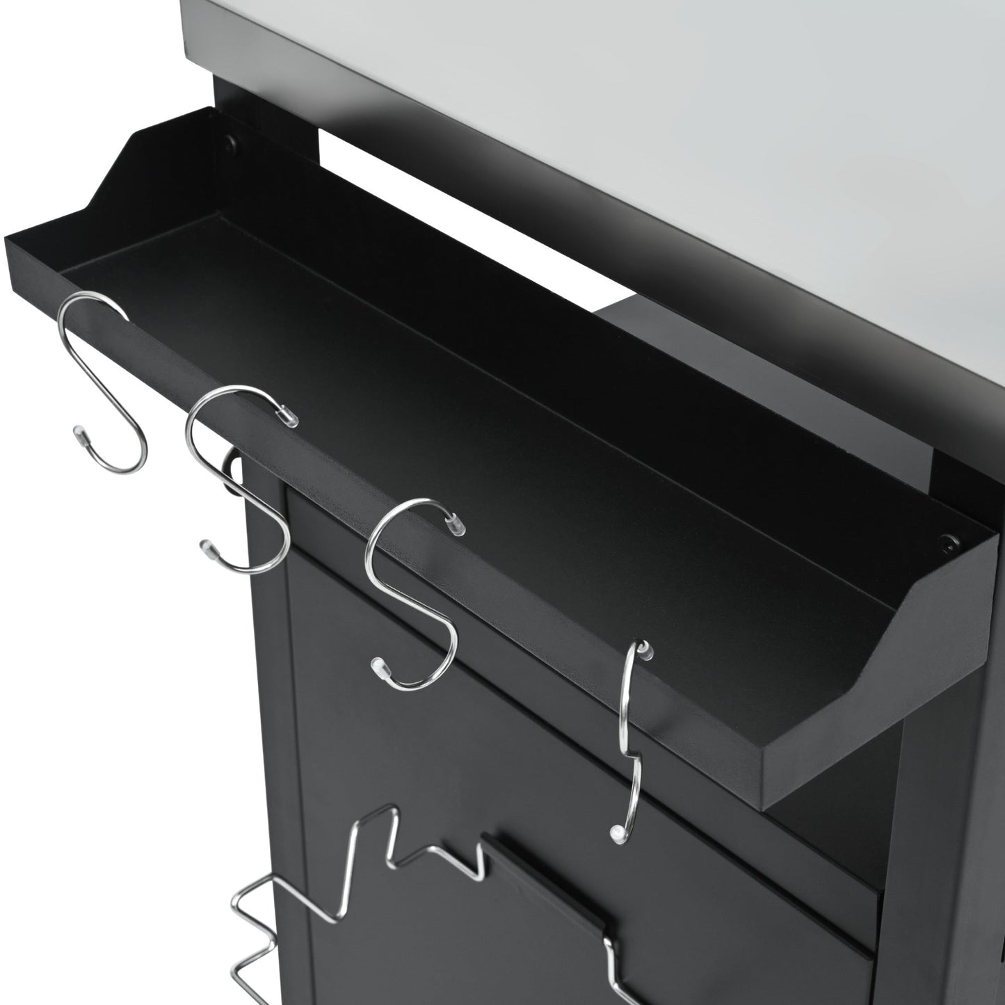 K&K 54.5 Inch Outdoor Kitchen Island with Stainless Steel Tabletop