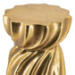 14x14x18.7 Gold Magnesium Accent Stool with Sculptural Swirl Design