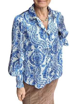 Entro - Paisley Button Down Blouse