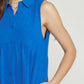 Entro - Collared Sleeveless Tiered Tunic Top