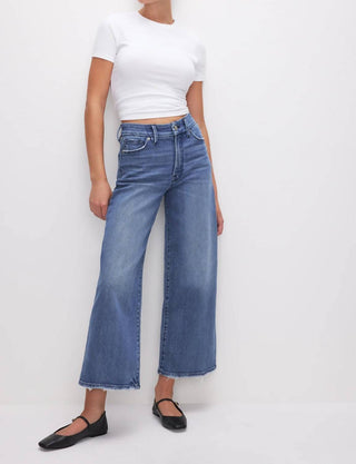 Good American - Good Waist Cropped Palazzo Jeans