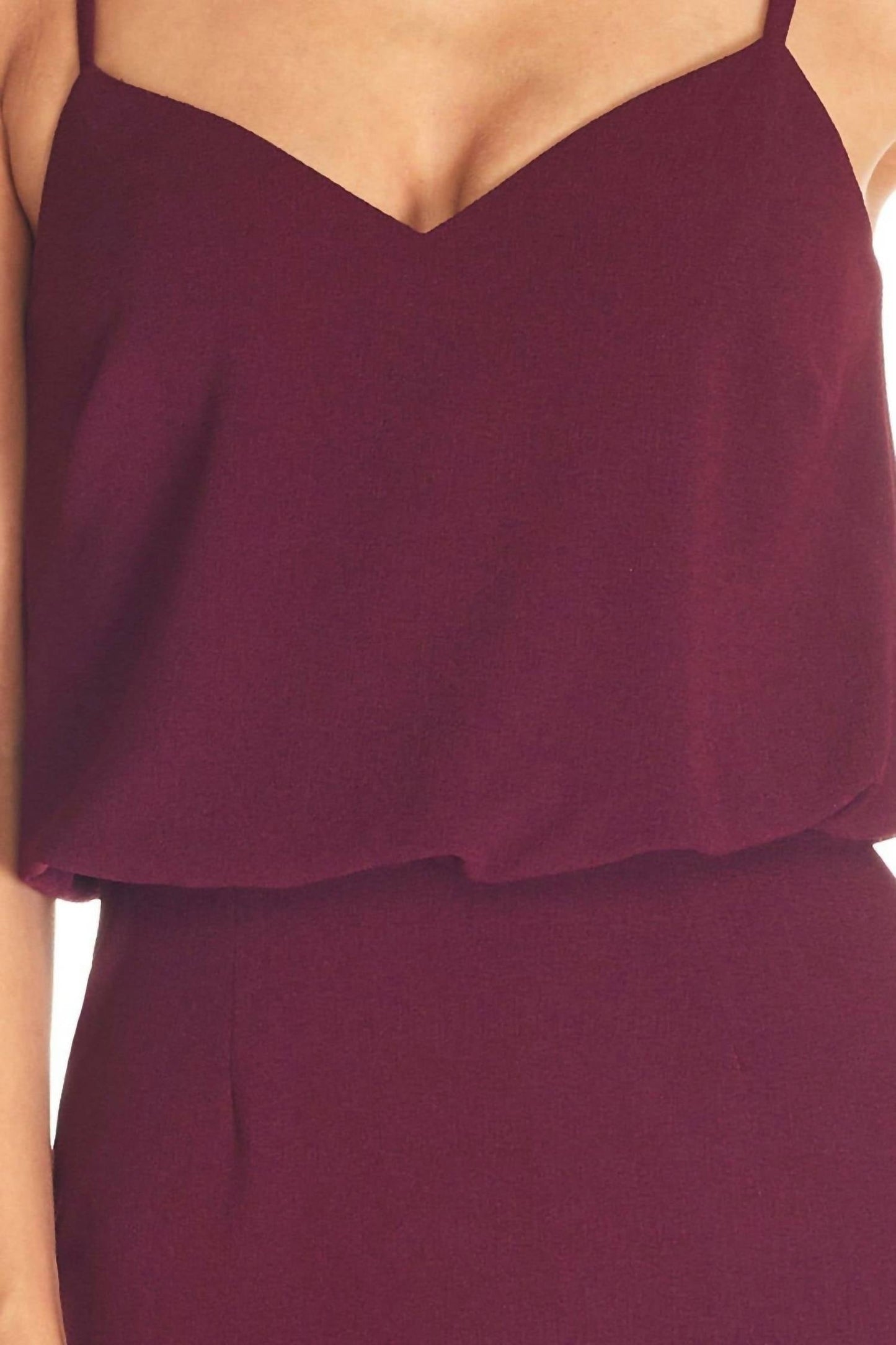 Dress The Population - Alondra Bubble Hem Blouson Top Midi Dress