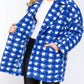 Active Usa - Double Breasted Check Print Boucle Fleece Coat