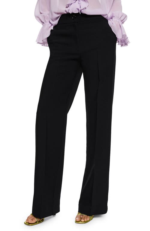 MANGO High Waist Palazzo Pants - Black