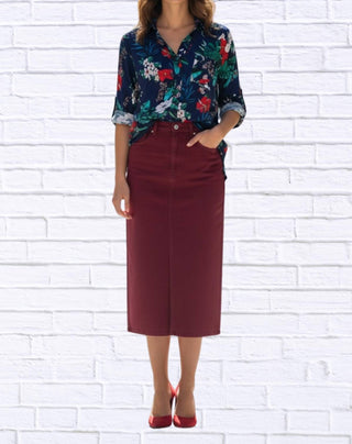 Diva Usa - Tropical Floral Viscose Button-up Shirt