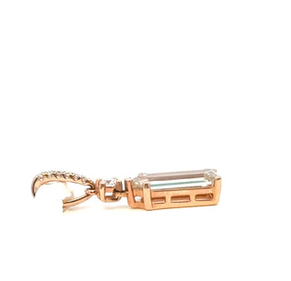 Aamiaa - 0.90 Carat Natural Diamond Emerald Cut Drop Pendant