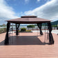 13 x 10 ft Patio Gazebo Tent with Ventilated Double Roof and Mosquito Net
