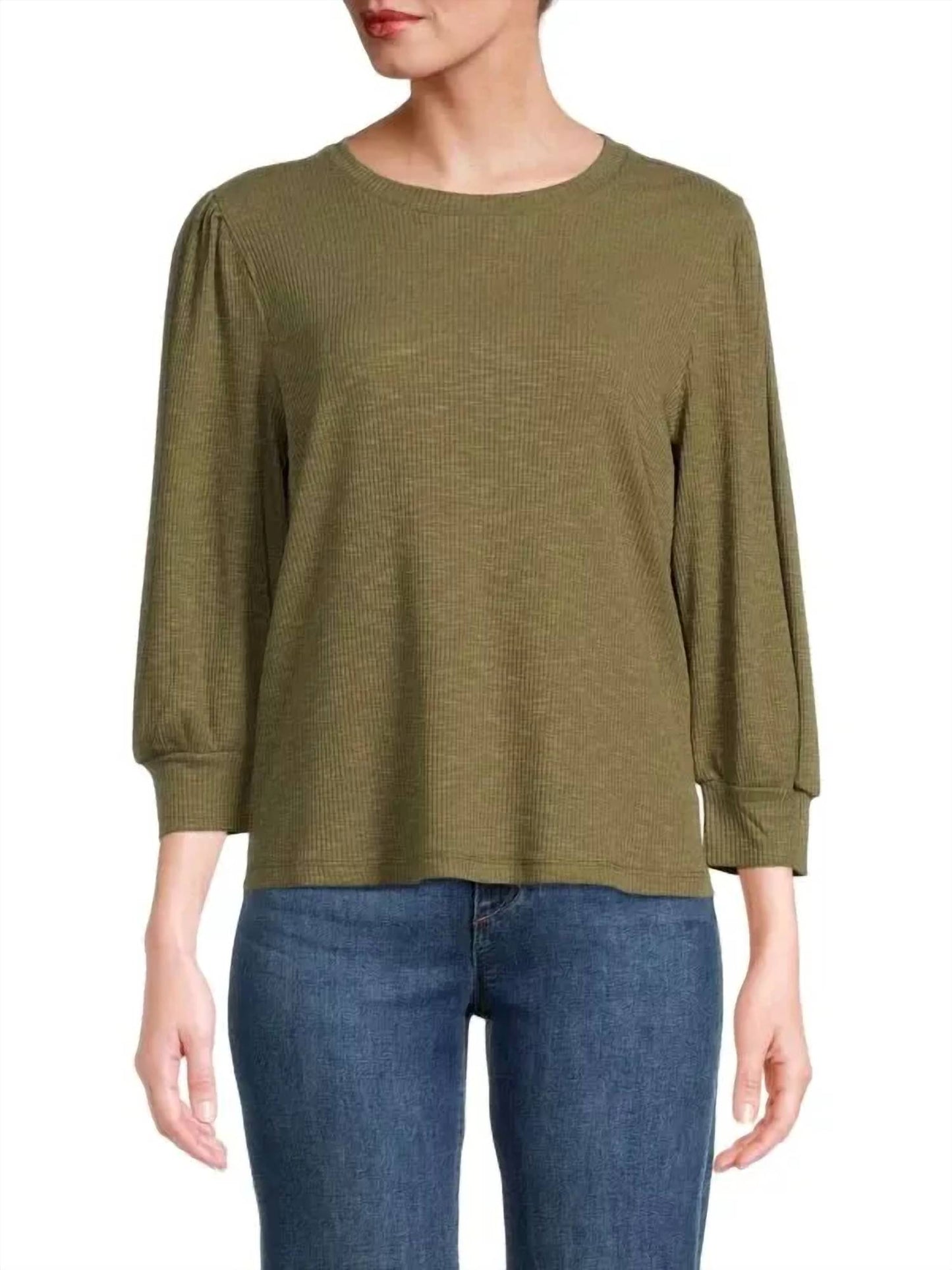 Sanctuary - Puff Sleeve Ribbed Top