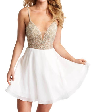 Jovani - Embellished Top Short Dress