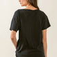 Bibi - Slub Lazer Cut Red White Blue Lettering Tee