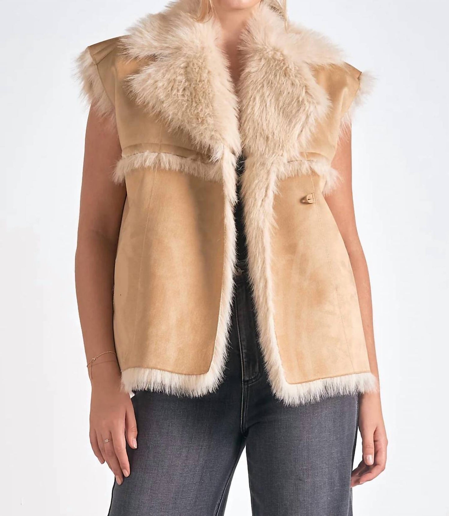 Elan - Long Faux Fur Vest