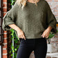 Trendsi - Veveret Round Neck Roll-Up Sweater