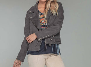 Paparazzi By Biz - Faux Suede Moto Jacket