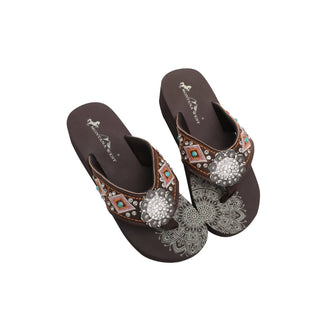 Montana West - Women's Mandala Wedge Flip Flop
