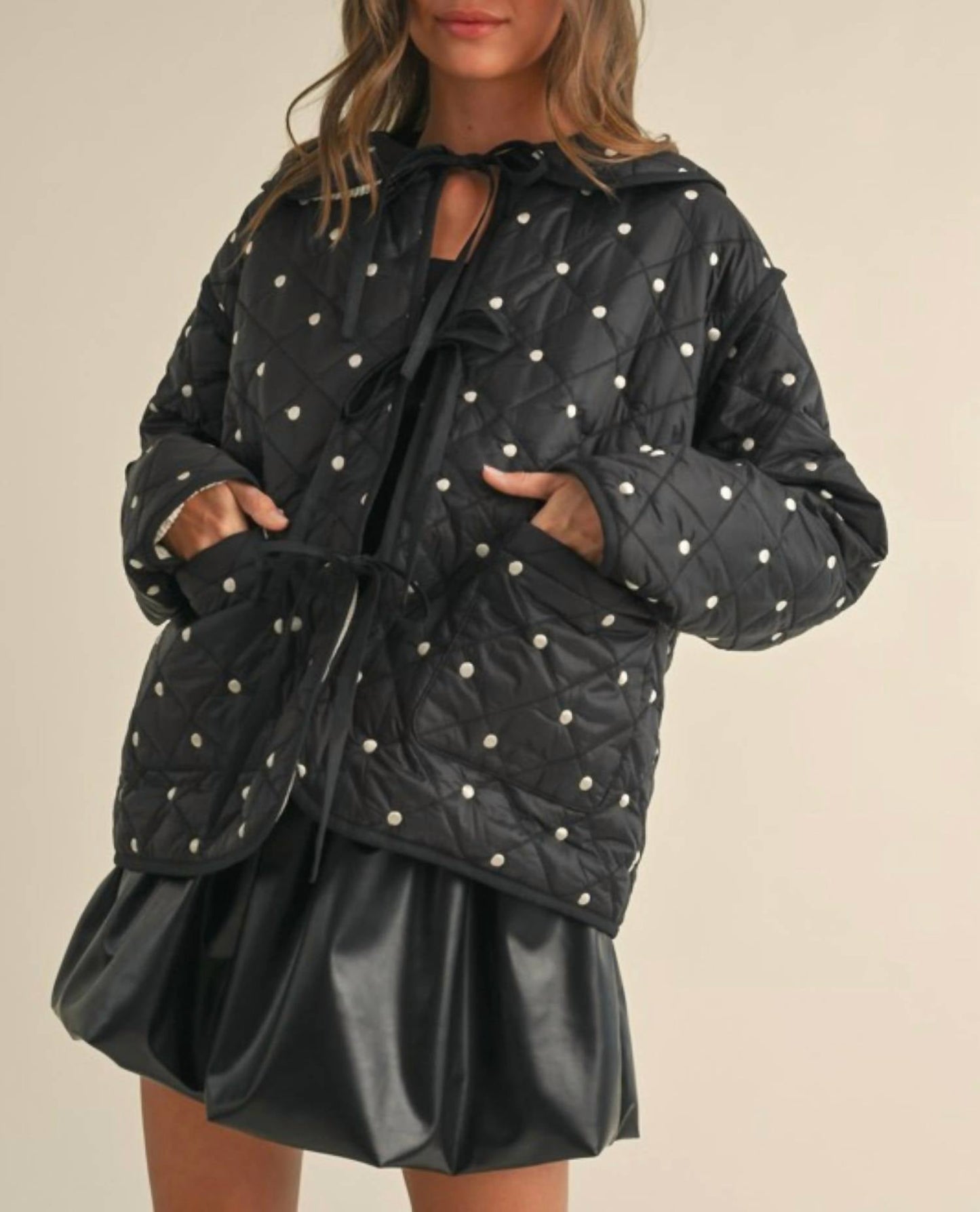 Klesis - Polkadot Embroidered Quilted Jacket