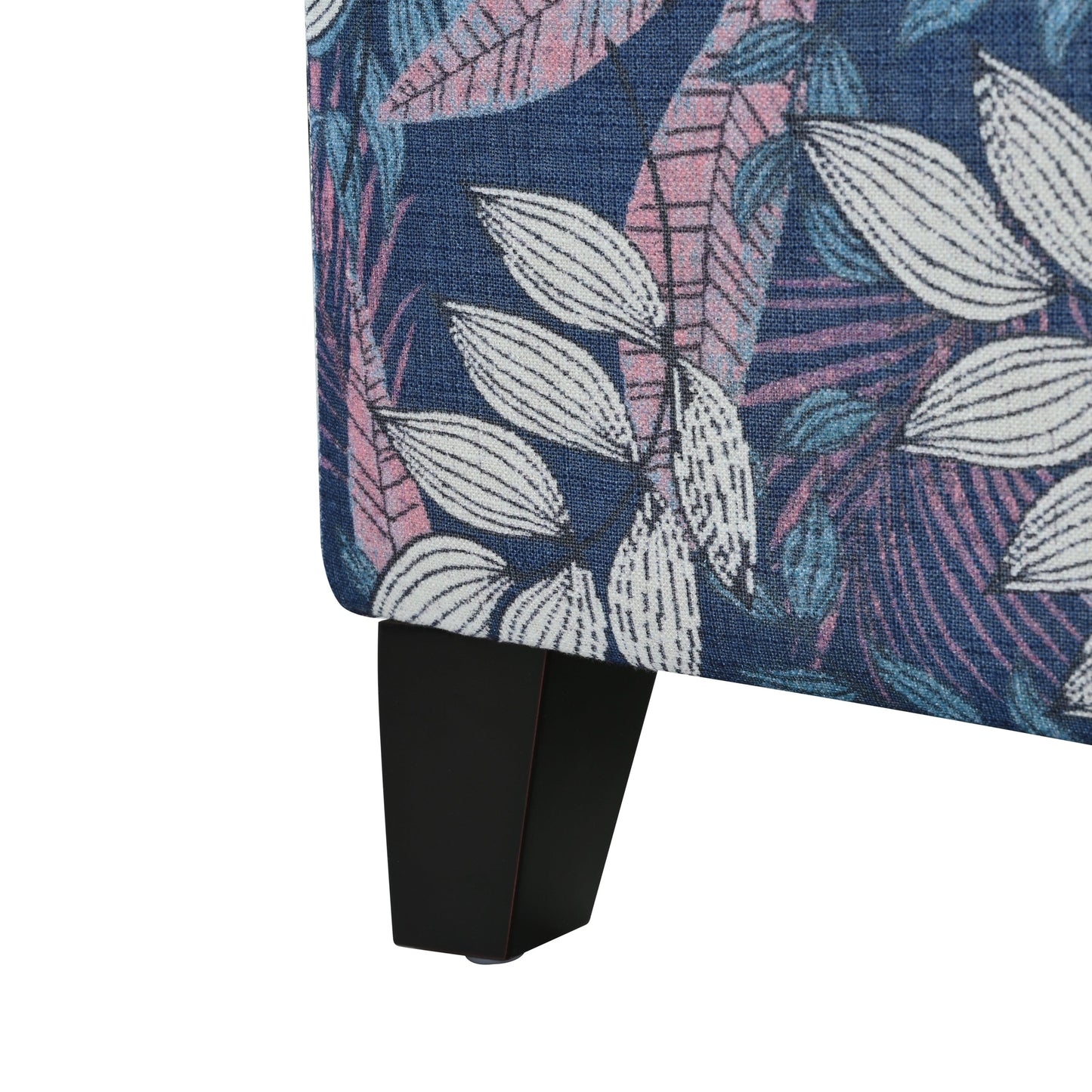 Luxury Storage Ottoman with Floral Patterned Fabric