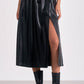 Elan - Faux Leather Drawstring Skirt