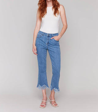 Charlie B - Fringed Hem Cropped Jeans