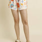 Aureum - Women's Floral Shorts With Tie