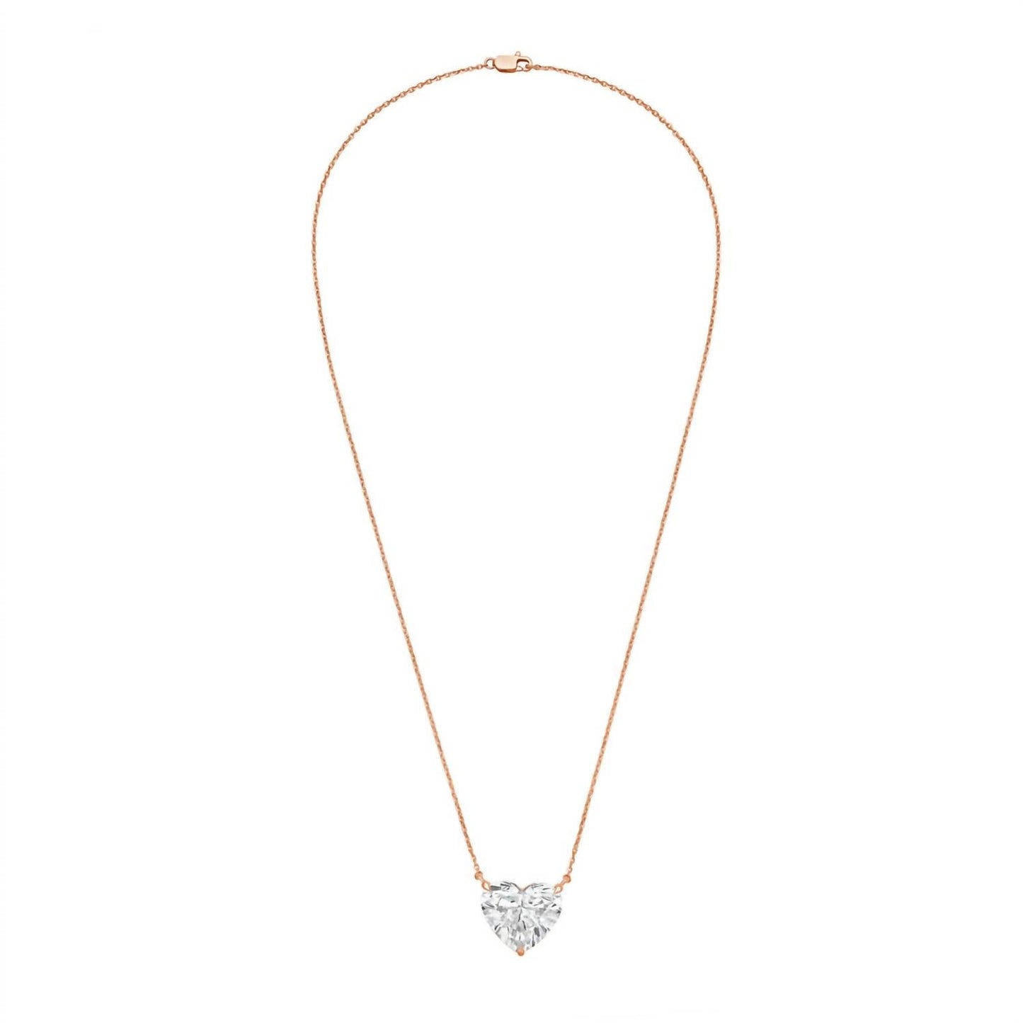 Diana M Jewels - 18kt 12.00 Cts Lab Grown Diamond Solitaire Pendant Necklace