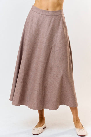 Lalavon - Wool Flared Midi Skirt