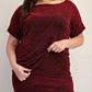 The Curve La - Plus Size Lurex Knit Short Sleeve Top And Skirt Set
