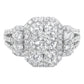 14K White Gold 2 1/4 Cttw Diamond Cocktail Cluster Ring (G-H Color, SI2-I1 Clarity) - Size 7