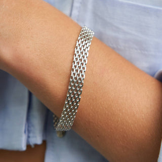 Brenda Grands - Women's Silver Braided Band Bracelet