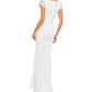 Ieena For Mac Duggal - Beaded Cap Sleeve Column Dress