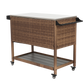 Outdoor Wicker Bar Cart