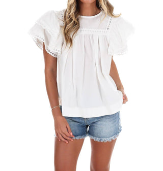 Easel - Golden Hour Poplin Top