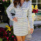Ava Presley - Structured Long Sleeve Tweed Mini Dress