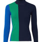 Tory Burch - BLOCK STRIPE TECH KNIT TURTLENECK SWEATER