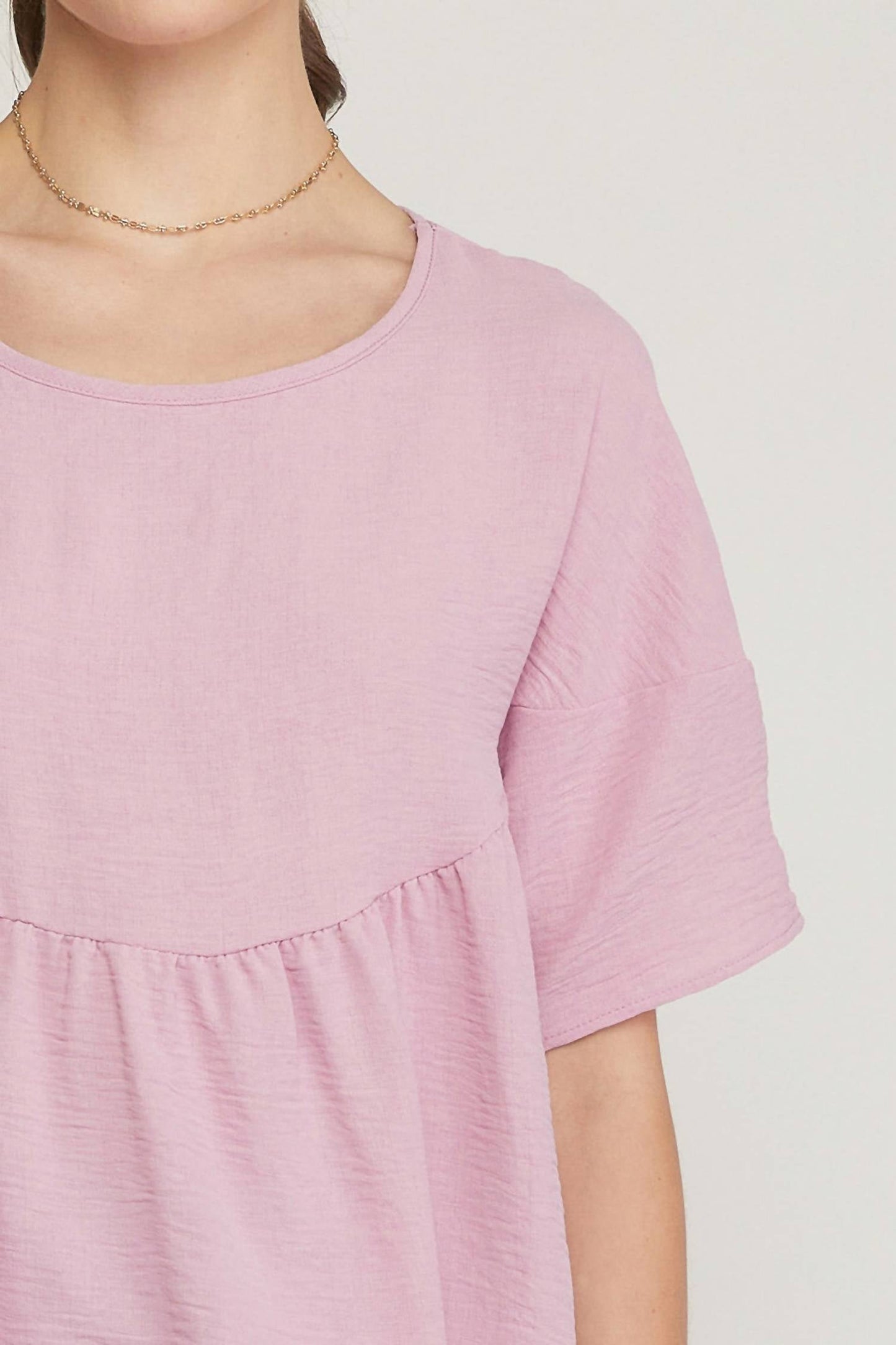 Entro - Round Neck Babydoll Top