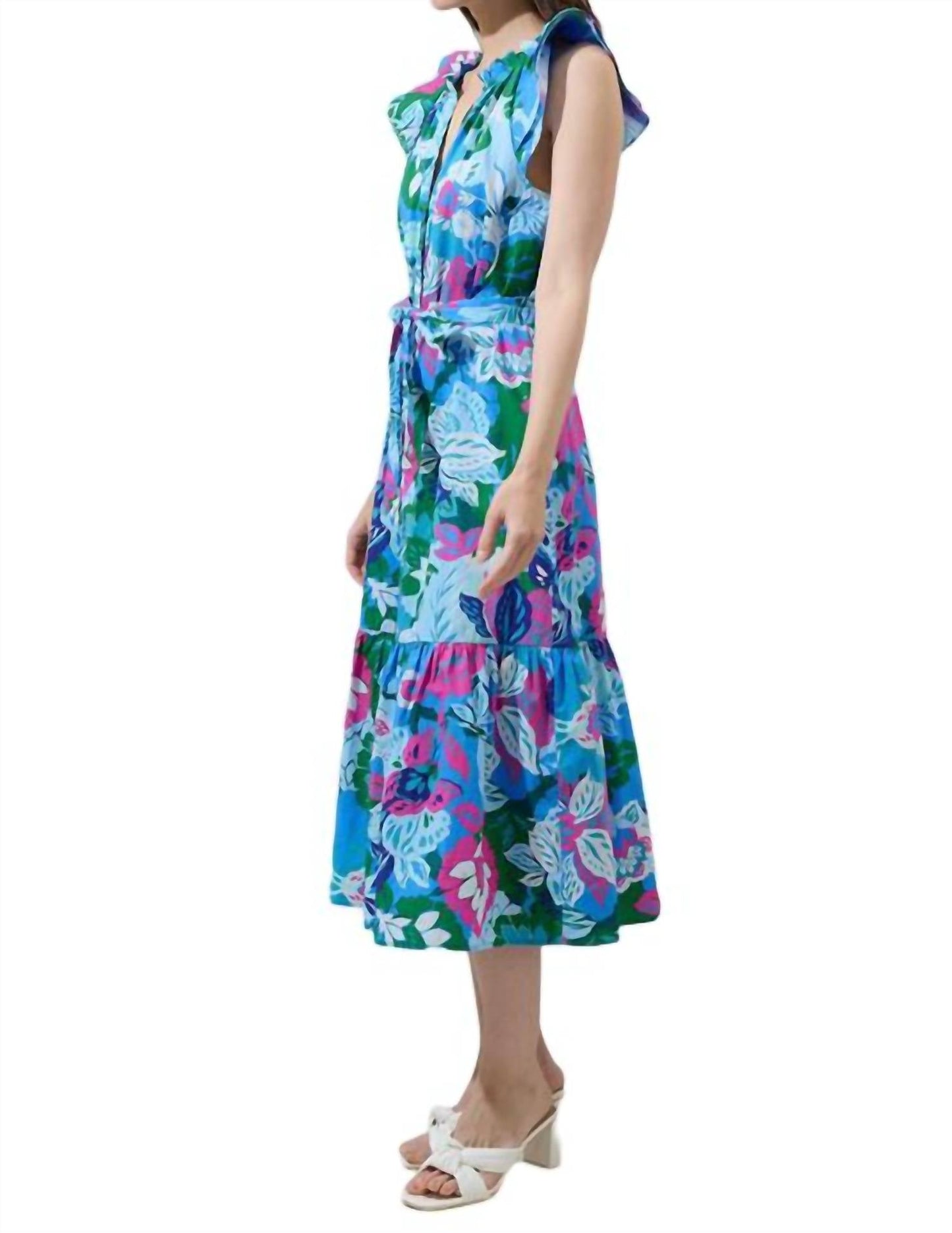Sugarlips - Lavera Floral Button Down Midi Dress