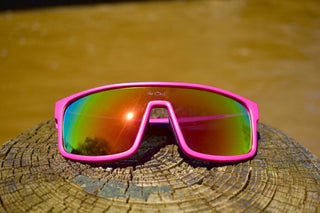 Far Out Sunglasses - Polarized Retros Pink Lens