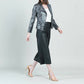 Clara Sunwoo - Metallic Liquid Leather Textured Biker Jacket