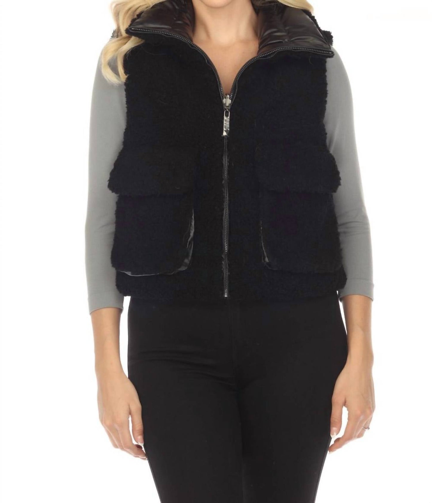 Belle Fare - Lodi Faux Shearling Reversible Vest