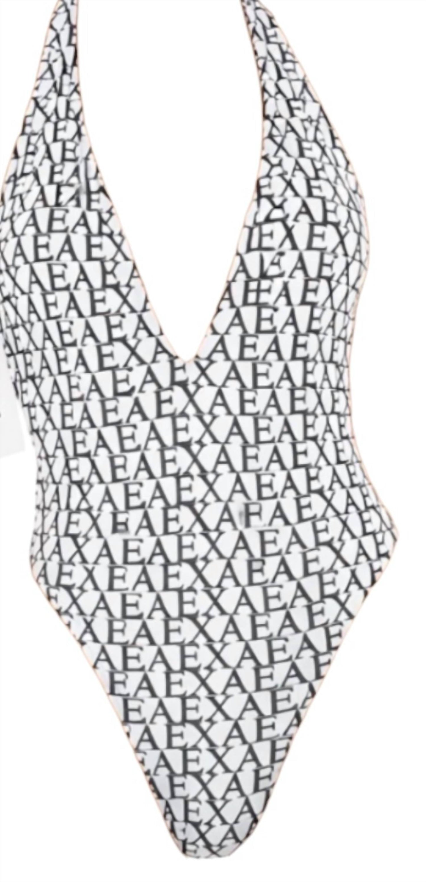 Aexae - Monogram Tie-neck One-piece Swimsuit