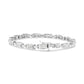 14K White Gold 2.0 Cttw Princess Cut Invisible Set Diamond Rectangular Link Bracelet (I-J Color, I1-I2 Clarity) - 7.25"
