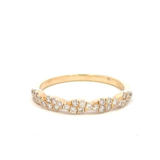 Aamiaa - 0.25 Carat Natural Diamond Cluster Twist Band Ring
