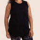 Mono B - Notched Sleeveless Flowy Tank Top