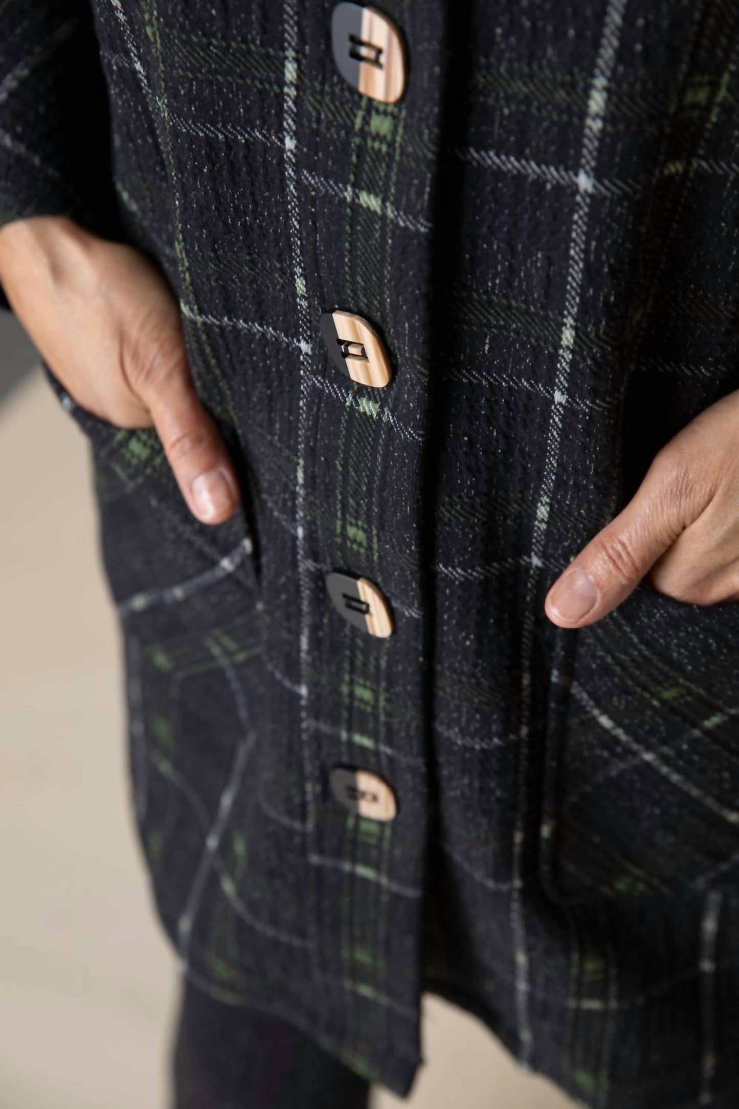 Habitat - Speckle Knit Plaid Car Coat