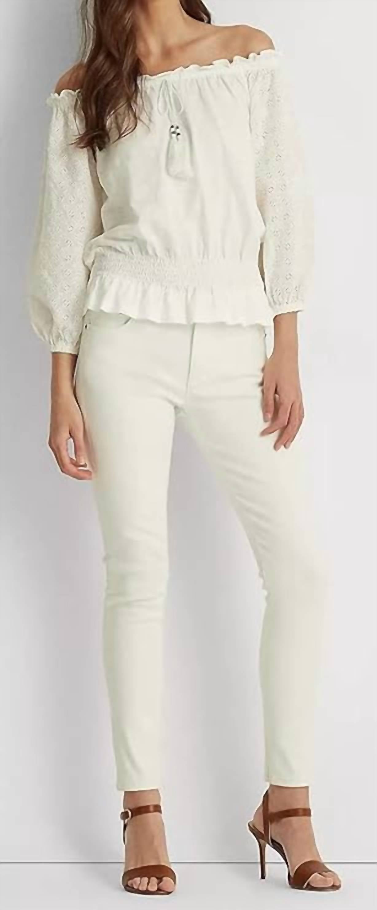 Ralph Lauren - Off Shoulder Puff Sleeve Blouse